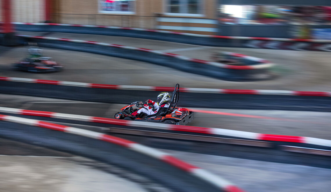 Vue indoor du circuit de karting de Vuiteboeuf